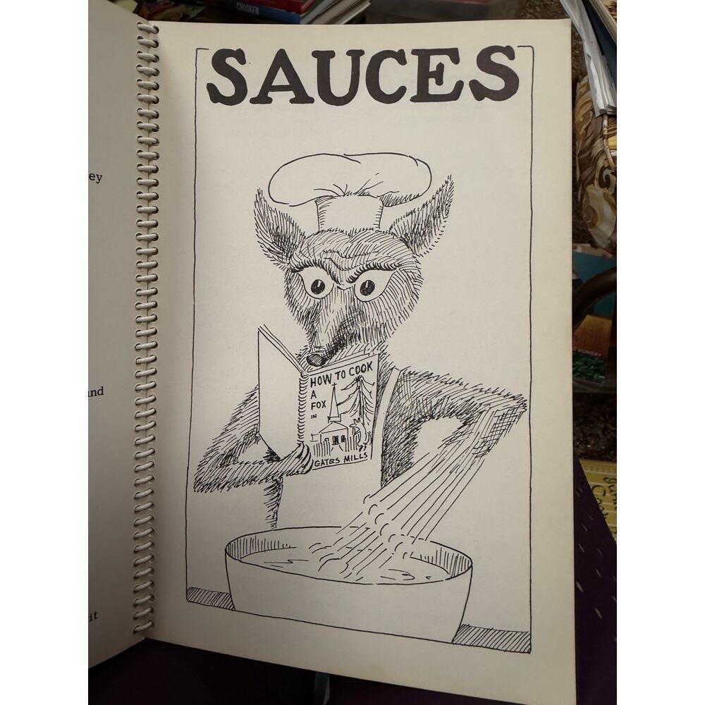 Vintage Gates Mills Ohio Cookbook Spiral Bound How To Cook a Fox Cover Recipes - Picture 5 of 12